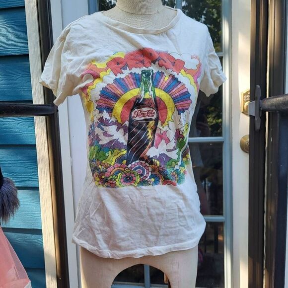 Vintage Pepsi Cola Rainbow Cotton T-Shirt Size XL - Picture 4 of 4